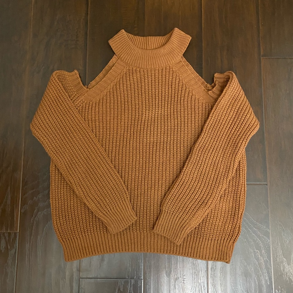 Boohoo Mauve Cold Shoulder Sweater